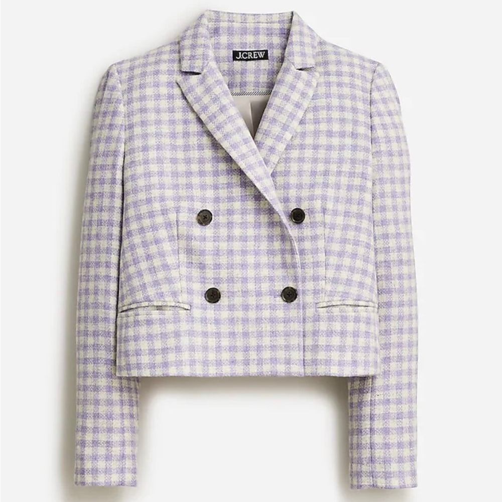 J. Crew Cropped double-breasted blazer in English wool
